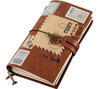 Stellastar Travelers Refillable Leather Journal Notebook Travel Diary Handmade Passport Travelers Journal for Men and Women (Brown,Stand Size)