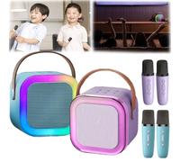 Stellaya Mini Karaoke Machine, Mini Karaoke Machine With 2 Wireless Microphones, Stellaya Mini Karaoke Machine For Kids Adults, Portable Bluetooth Mini Karaoke Machine (2PC-7)