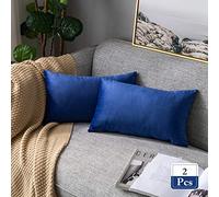 Stellhome Rectangle Velvet Pillow Covers Decorative Cushion Covers for Bed Couch Sofa Bench, 12 x 20 inch (30 x 50 cm), Royal Blue, Pack of 2