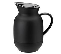 Stelton Amphora Insulated Coffee Pot, Thermos Flask, 1 Litre Plastic Jug with Thermal Glass Insert, Accessories for Household, Kitchen, Dining Room, Matte Finish, Soft Black
