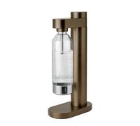 Stelton Brus Sparkling Water Maker & Soda Maker with Bottle - Water Carbonator, Adjustable Fizz Level, Scandinavian Design, Dark Brown Metallic