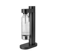 Stelton Brus Sparkling Water Maker & Soda Maker with Bottle - Water Carbonator, Adjustable Fizz Level, Scandinavian Design, Black Metallic