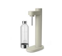 Stelton Brus Sparkling Water Maker with bottle - Premium CO₂ carbonator for water, adjustable fizz level, Scandinavian design, Soft Sand