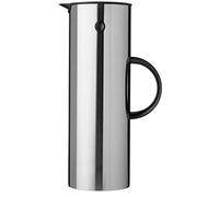 Stelton EM77 Vacuum Jug 1L - Danish Design Thermos in ABS Plastic with Glass Insert, Magnetic Easy-Pour Lid & Screw Top - Insulated Carafe for Hot and Cold Drinks, Steel