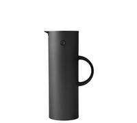 Stelton EM77 Vacuum Jug 1L - Danish Design Thermos in ABS Plastic with Glass Insert, Magnetic Easy-Pour Lid & Screw Top - Insulated Carafe for Hot and Cold Drinks, Soft Black