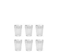 Stelton Pilastro Drinking Glass 0.15L - Set of 6 Clear Glasses | Art Deco Inspired Design by Francis Cayouette | Versatile for Hot & Cold Beverages | Dishwasher Safe Everyday Use