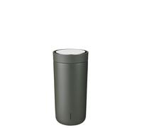 Stelton to Go Click 0.4L Vacuum Insulated Travel Mug - Soft Dark Forest, Reusable Coffee & Tea Cup with One-Hand Smart Click Function, 360-Degree Drinking