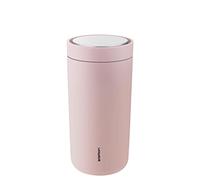 Stelton to Go Click Vacuum Insulated Cup 0.4L, Soft Rose - Reusable Travel Mug for Hot & Cold Drinks, One-Hand Open/Close, 360-Degree Drinking, Office/School/Shopping