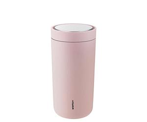 Stelton to Go Click Vacuum Insulated Cup 0.4L, Soft Rose - Reusable Travel Mug for Hot & Cold Drinks, One-Hand Open/Close, 360-Degree Drinking, Office/School/Shopping