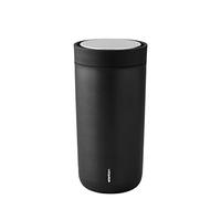 Stelton to Go Click Vacuum Insulated Travel Mug - 0.4L Black Metallic - Reusable Coffee & Tea Cup with Smart Click 360-Degree Drinking Lid for Hot/Cold Drinks