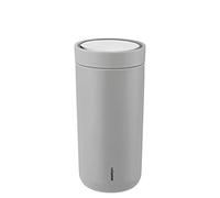 Stelton to Go Click Vacuum Insulated Travel Mug, 0.4L, Soft Light Grey - Reusable Coffee & Tea Cup with 360-Degree Smart Click Function for Hot & Cold Drinks