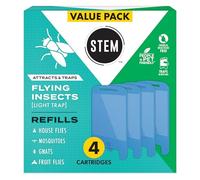 STEM 4 Pack Replacement Cartridges for Indoor Fruit Fly Trap, Effective Insect Control for Home, Attracts and Traps Flying Insects, Compatible with Light Traps