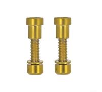 Stem Bolts M5x18mm 2 Pack Constructed from Metal Alloy with Nuts for Stem Lockout Installation on For Mountain and Road Bicycle Frames (Two Gold)