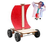 Stem Build Your Own Car Kit, Wooden Windcraft Kit, Engineering Craft Project for Children, Science Learning Toy Gift for School, Home, Family Activities, Augments