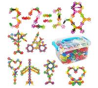 Stem Building Blocks - Educational Building Toys | Engineering Playset | Interlocking Building-Blocks Snowflake Puzzle | Sensory Toy For Boys Girls Preschool 3-6 Years Indoor Home School Kindergarten
