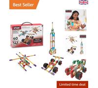 STEM Building Set for Kids: 141 Colorful Pieces for Creative Learning Fun