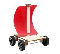 STEM Car Building Kit - DIYs Wood Vehicle Project, Engineering Craft Set | Build Your Own Wind Powered Car Model for Classroom, Home Activities, Educational Toys for Family Bonding or Group Learning F