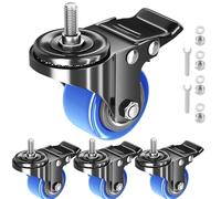 Stem Caster Wheels 2 inch Heavy Duty, Swivel Threaded Stem Mount Casters Set of 4 with American Size UNC 1/2"-13 x 1"