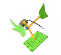 STEM Educational Wind Turbine Model Kit, For Learning Aerodynamics Power Generation Mechanical Assembly Without Soldering Or Tools(Green)