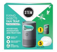 Stem - Flying Insect Fan Trap for Indoor Bug Control, Plug-in Fan with UV Light, Starter Kit Includes 1 Device and 5 Glue Traps