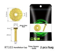 Stem for top Cap 1-1/8 Inch with Titanium Bolt Kit Stem for top | Gold plated finish, resistant, 28.6mm fit, includes star nut, lightweight alloy build(Time-Space Golden)
