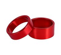 Stem Fork Spacer Set 4pcs 5mm 10mm 15mm 20mm Aluminum Alloy Headset Washers Lightweight Easy Install Smooth Workmanship Compatible with 28.6mm Front Stem Red