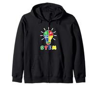STEM Icons Inside A Light Bulb Teachers Students School Zip Hoodie