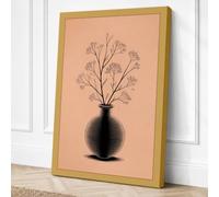 Stem in Black Vase Botanical Canvas Wall Art Print 36x24 Inch