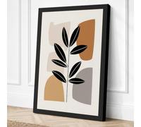 Stem in Geometry Botanical Canvas Wall Art Print 36x24 Inch