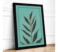 Stem in Seafoam Botanical Framed Wall Art Print A3 (42×29.7cm) Black, Wall Decor for Living Room, Bedroom, Office & Home, Ready to Hang, Art Gift