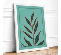 Stem in Seafoam Botanical Framed Wall Art Print A3 (42×29.7cm) White, Wall Decor for Living Room, Bedroom, Office & Home, Ready to Hang, Art Gift