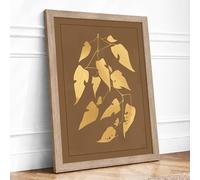 Stem in Stages Botanical Framed Wall Art Print A4 (29.7×21cm) Oak, Wall Decor for Living Room, Bedroom, Office & Home, Ready to Hang, Art Gift
