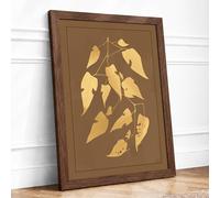 Stem in Stages Botanical Framed Wall Art Print A4 (29.7×21cm) Walnut, Wall Decor for Living Room, Bedroom, Office & Home, Ready to Hang, Art Gift