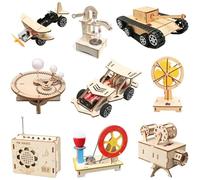 STEM Kits for Kids Age 8-10 10-12, Science Kit, Wood Arts and Craft Kits, Model Car Kit, Building Project Crafts, Creative Handmade DIY Tech Toys - Build & Learn (Complete Set)