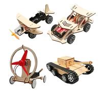 STEM Kits for Kids Age 8-10 10-12, Science Kit, Wood Arts and Craft Kits, Model Car Kit, Building Project Crafts, Creative Handmade DIY Tech Toys - Build & Learn (Sports Series)