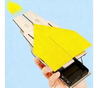 STEM Launching Toy - Wooden Airplane Launcher Kit 128g, Educational Engineering Science Set, Build Your Own Catapult, Kids Craft Activity Project | Fun Physics Learning Gift For Children