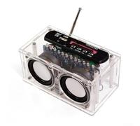 STEM Learning Project FM Radio Soldering Kit 5V | All-in-one DIY kit, FM radio function, USB/AUX/TF playback, remote control included, acrylic case