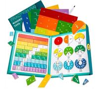 STEM Magnetic Math Master Set - 102 PCS,Premium Magnetic Fraction Puzzle Set - Hands-On Montessori Math Tools with Bright Tiles,Magnetic Fraction Educational Puzzle Fraction Tiles and Circles