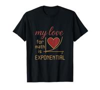 STEM Math Exponential Heart Graphic Red Gold T-Shirt
