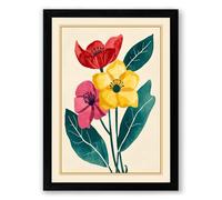 Stem of Three Blooms Botanical Framed Wall Art Print A3 (42×29.7cm) Black, Wall Decor for Living Room, Bedroom, Office & Home, Ready to Hang, Art Gift