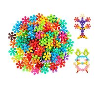Stem Plum Bins - Snowflake Classroom | 100 PCS 3D Stereo Rotatable Snowflake Stems Toys Building Blocks | 1.45 * 1.45in Interlocking Solid Stem Building Toys For Preschool