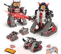 STEM Robot Building Kit, 5-in-1 Remote Control Samurai Ninja Toy, 419 PCS Educational DIY Science Gift for Kids Ages 6-12