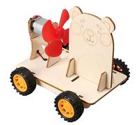 STEM Science Experiments for Kids, DIY Wooden Action-Reaction Car Kit with Motorized Propeller - Educational Science Kits for Classroom Physics Projects & Hands-On Engineering Toys for Students Ages 6