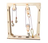 STEM Science Experiments for Kids, DIY Wooden Pulley System Kit with Fixed & Movable Pulleys - Educational Science Kits for Classroom Physics Projects, Hands-On Engineering Toys for Students Ages 6-12