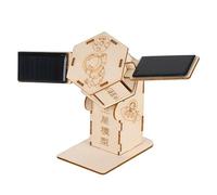 STEM Science Experiments for Kids - DIY Wooden Solar Satellite Model Science Kits with Dual Solar Panels, Creative Aerospace Engineering Project for Classroom Physics Activities, Educational Toy Ages