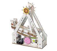 STEM Science Experiments Kit for Kids, DIY Wooden Pirate Ship Swing Ride Model with Motor and Gears, Educational Science Kits for Students Hands-On Engineering Projects and Creative Classroom Activiti