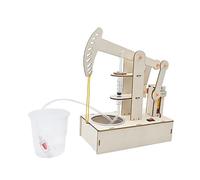 STEM Science Experiments Wooden Oil Pumping Machine Kit - DIY Hydraulic Science Kits for Kids, Educational Physics Project with Syringe Pump and Motor, Creative Engineering Assembly Model for Classroo