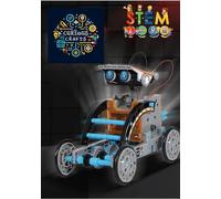 STEM Solar Robot Toy 12-in-Educational Science Kit - DIY Engineering & Robotics Construction Set for Kids Age 8-- Birthday Gift for Boys & Girls, Solar Powered Toy-Grey.