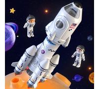 STEM Space Rocket Toy with Astronauts - White DB-03