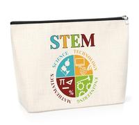 STEM Teacher Gifts Cosmetic Pouch for STEM Specials Crew Gift Thank You Gifts for Colleague Friend Female Science Technology Engineering Mathematics Christmas Birthday Presents Zipper Bag